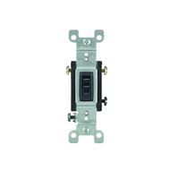 Leviton 1453-2E Switch, 15 A, 120 V, 3 -Position, Push-In Terminal, Thermoplastic Housing Material, Black 