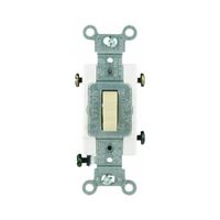 Leviton S01-CS315-2IS Toggle Switch, 15 A, 120/277 V, Screw Terminal, Thermoplastic Housing Material, Ivory 