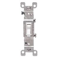 Leviton M24-01451-2WM Switch, 15 A, 120 V, Push-In Terminal, Thermoplastic Housing Material, White 