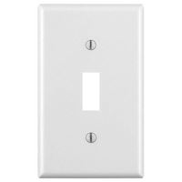 Leviton M24-88001-WMP Wallplate, 4-1/2 in L, 2-3/4 in W, 1 -Gang, Thermoset, White, Smooth 