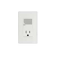 Leviton S04-T6525-00W Receptacle with LED Guide Light, 1 -Pole, 125 V, 15 A, Side Wiring, White 