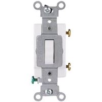 Leviton S08-CS120-2WS Toggle Switch, 20 A, 120/277 V, Screw, Side Wired Terminal, Thermoplastic Housing Material 