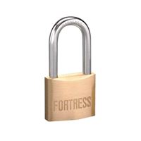 American Lock Fortress Series 1840DLF Padlock, Keyed Different Key, 1/4 in Dia Shackle, Steel Shackle, Solid Brass Body 