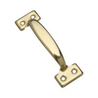 National Hardware N116-889 Door Pull, 1-1/2 in W, 1-3/8 in D, 5-3/4 in H, Steel, Brass 