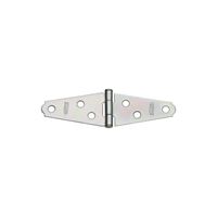National Hardware N127-365 Strap Hinge, 1-1/16 in W Frame Leaf, 0.05 in Thick Leaf, Steel, Zinc, Fixed Pin, 18 lb 