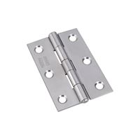 National Hardware N348-995 Narrow Hinge, 3 in W Frame Leaf, 0.065 in Thick Frame Leaf, Stainless Steel, Stainless Steel 