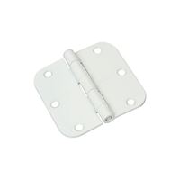 National Hardware N830-215 Door Hinge, 3-1/2 in H Frame Leaf, Steel, White, Non-Rising, Removable Pin, 50 lb 