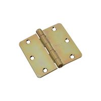National Hardware N830-263 Door Hinge, 3-1/2 in H Frame Leaf, Cold Rolled Steel, Brass, Non-Rising, Removable Pin, 50 lb 