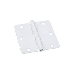 National Hardware N830-336 Door Hinge, 3-1/2 in H Frame Leaf, Steel, White, Non-Rising, Removable Pin, 50 lb 