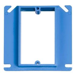 Carlon A411RR Electrical Box Cover, 4 in L, 4 in W, Square, PVC, Blue 